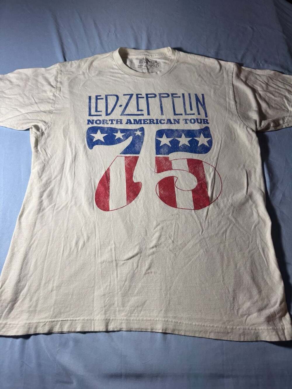 Led Zeppelin North American Tour '75 White Graphic T-Shirt